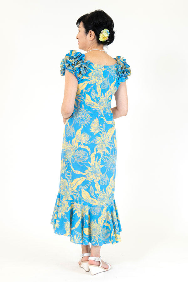 プロテア ブルー ミドルドレス
