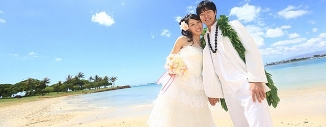 花婿用・白アロハシャツ