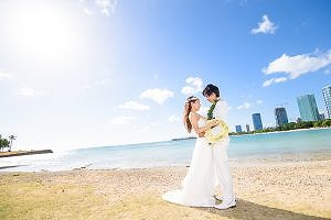 ハワイビーチフォト・新郎新婦/前撮後撮01